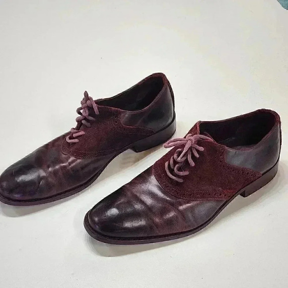 Cole Haan Burgundy Leather Men's oxford Size 9.5 - Picture 1 of 12